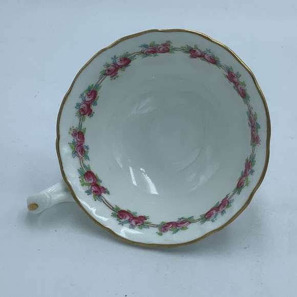 Antique Cauldon England Rose Border Gold Trim Footed China Teacup and Saucer - Picture 8 of 10
